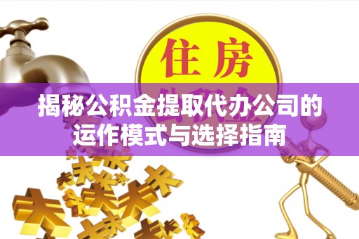 禄劝揭秘公积金提取代办公司的运作模式与选择指南