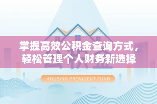 禄劝掌握高效公积金查询方式，轻松管理个人财务新选择